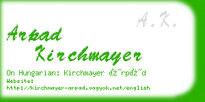 arpad kirchmayer business card